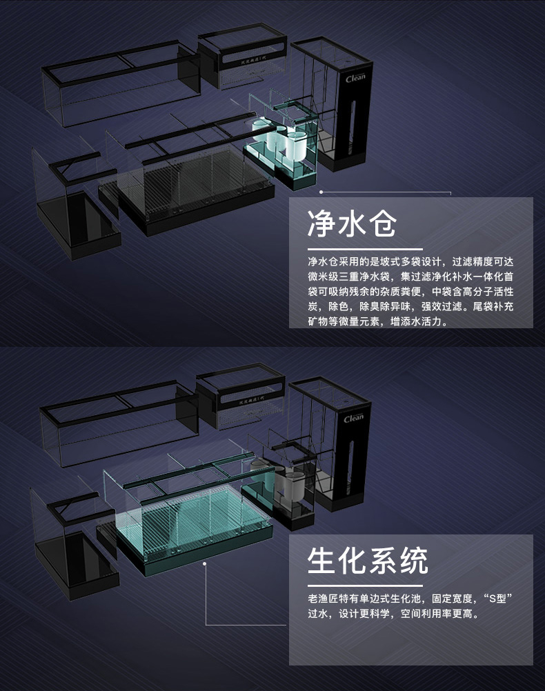 老渔匠鱼缸免换水生态水族箱